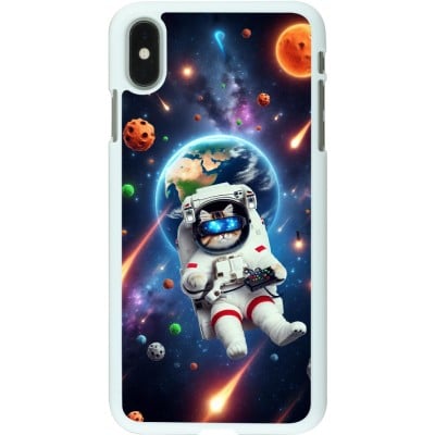 Coque iPhone Xs Max - Plastique blanc VR SpaceCat Odyssey