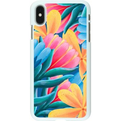 Coque iPhone Xs Max - Plastique blanc Spring 23 colorful flowers