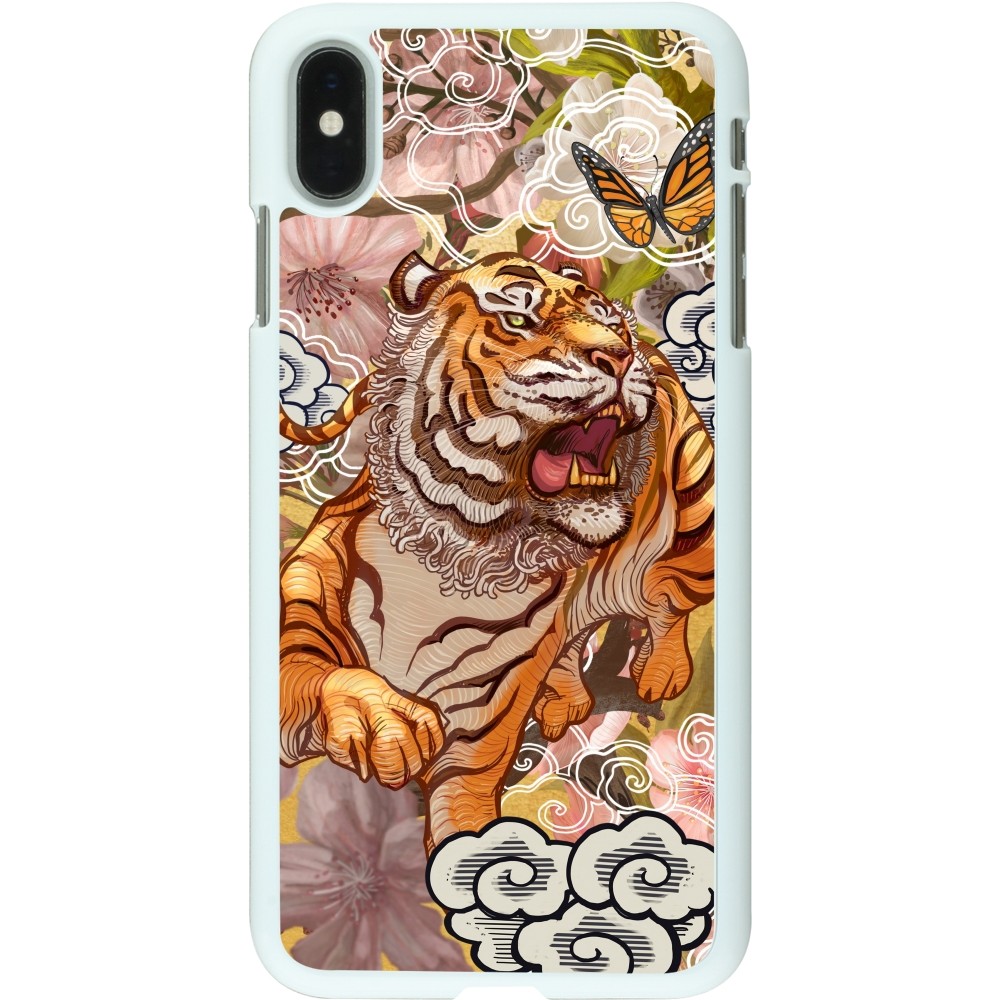 Coque iPhone Xs Max - Plastique blanc Spring 23 japanese tiger