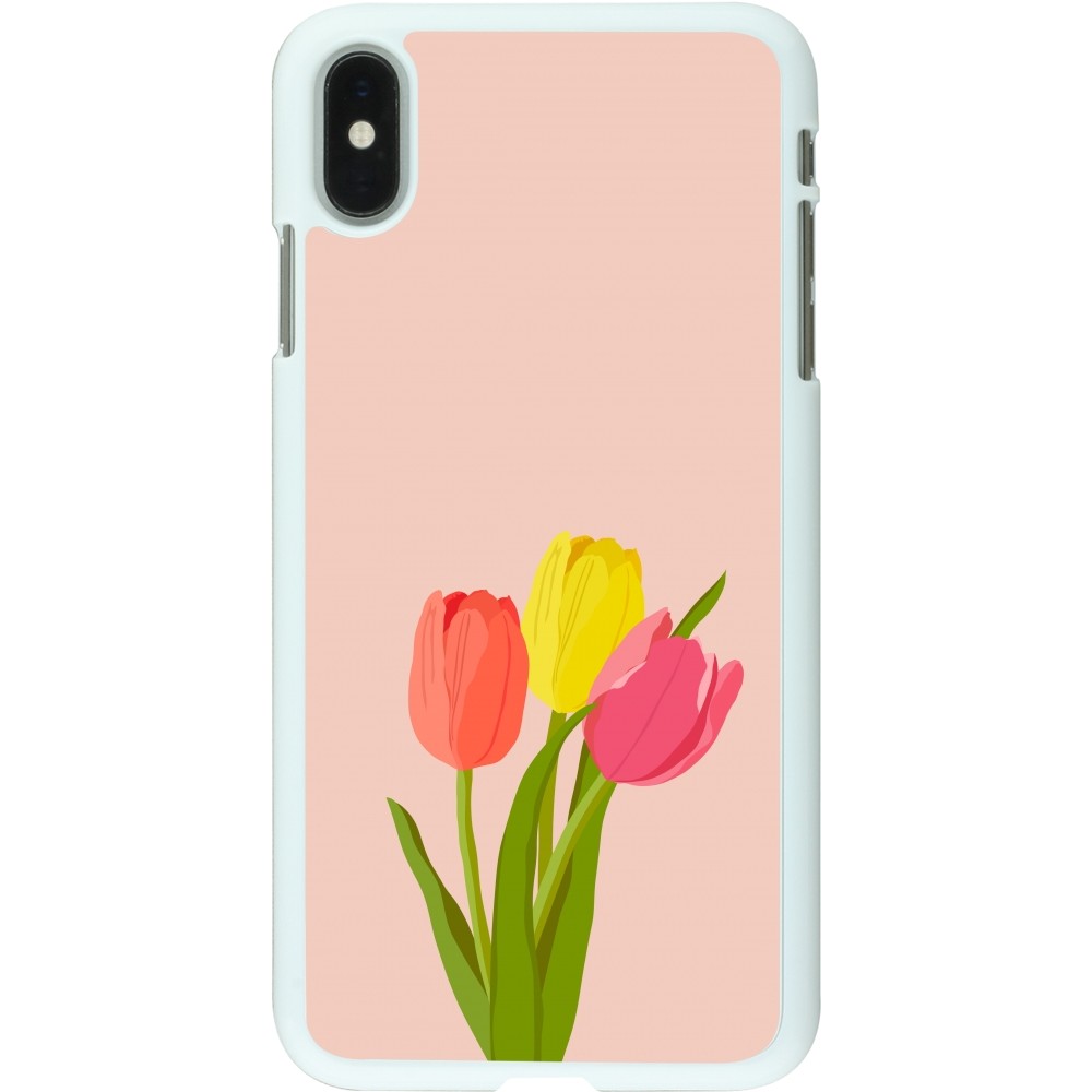 Coque iPhone Xs Max - Plastique blanc Spring 23 tulip trio