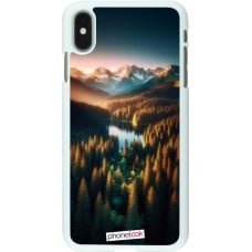 Coque iPhone Xs Max - Plastique blanc Sunset Forest Lake