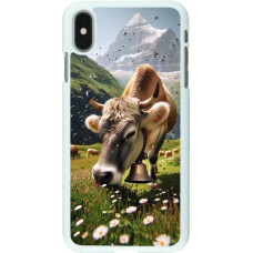 Coque iPhone Xs Max - Plastique blanc Vache montagne Valais