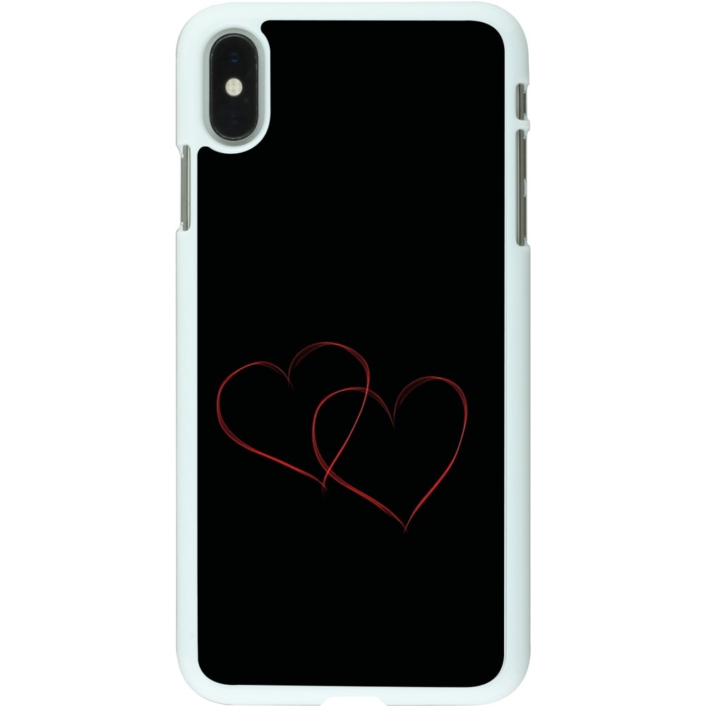 Coque iPhone Xs Max - Plastique blanc Valentine 2023 attached heart