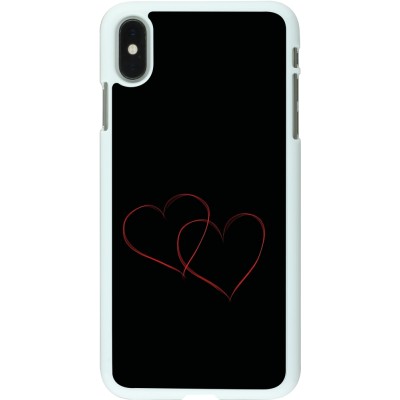 Coque iPhone Xs Max - Plastique blanc Valentine 2023 attached heart