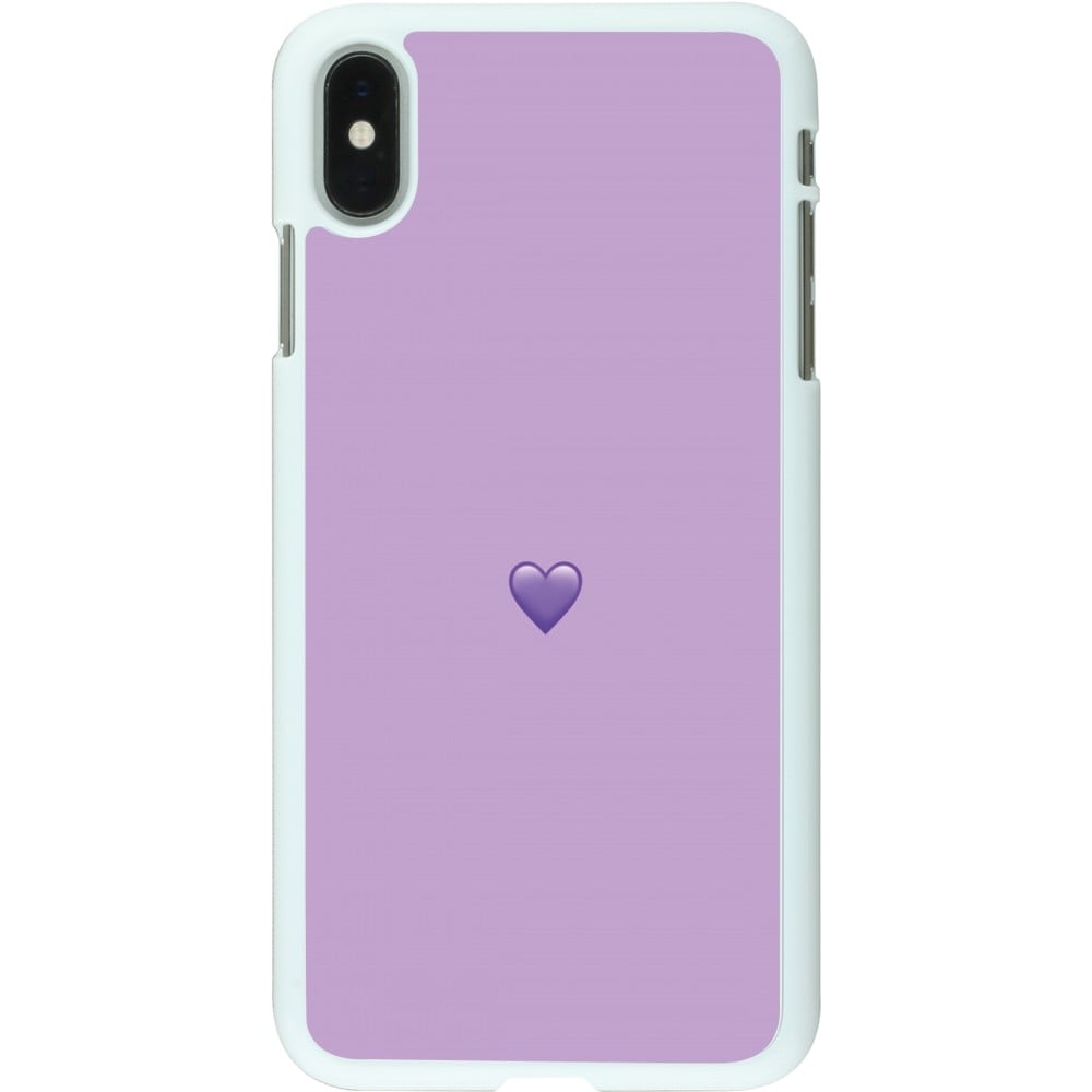 Coque iPhone Xs Max - Plastique blanc Valentine 2023 purpule single heart