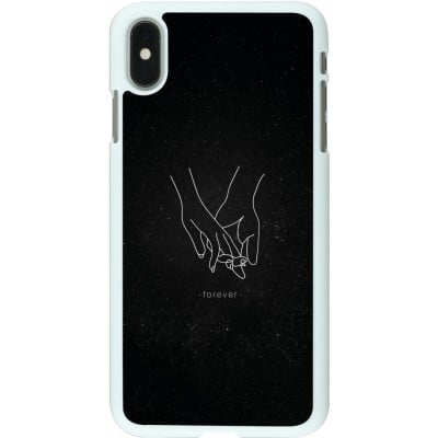 Coque iPhone Xs Max - Plastique blanc Valentine 2023 hands forever