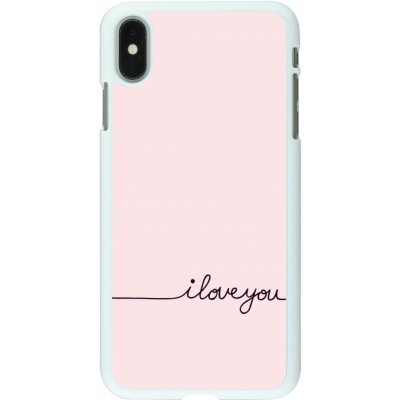 Coque iPhone Xs Max - Plastique blanc Valentine 2023 i love you writing