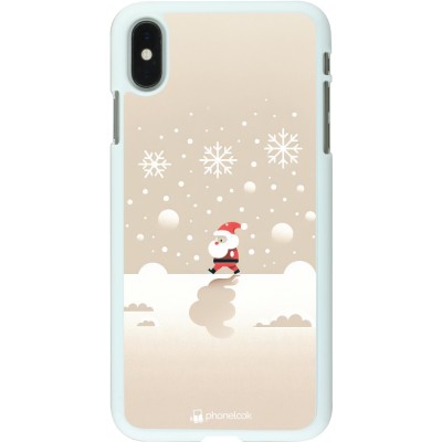 Coque iPhone Xs Max - Plastique blanc Noël 2023 Minimalist Santa