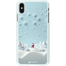 Coque iPhone Xs Max - Plastique blanc Noël 2023 Petit Père Flocon