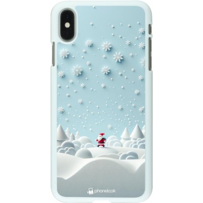 Coque iPhone Xs Max - Plastique blanc Noël 2023 Petit Père Flocon