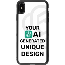 Coque iPhone Xs Max - Silicone rigide noir 100% unique générée par intelligence artificielle (AI) avec vos idées