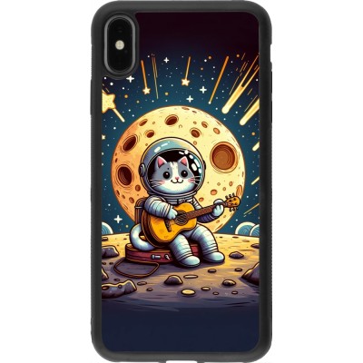 Coque iPhone Xs Max - Silicone rigide noir AstroCat RockLune