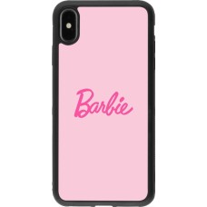 Coque iPhone Xs Max - Silicone rigide noir Barbie Text