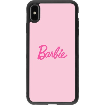 Coque iPhone Xs Max - Silicone rigide noir Barbie Text