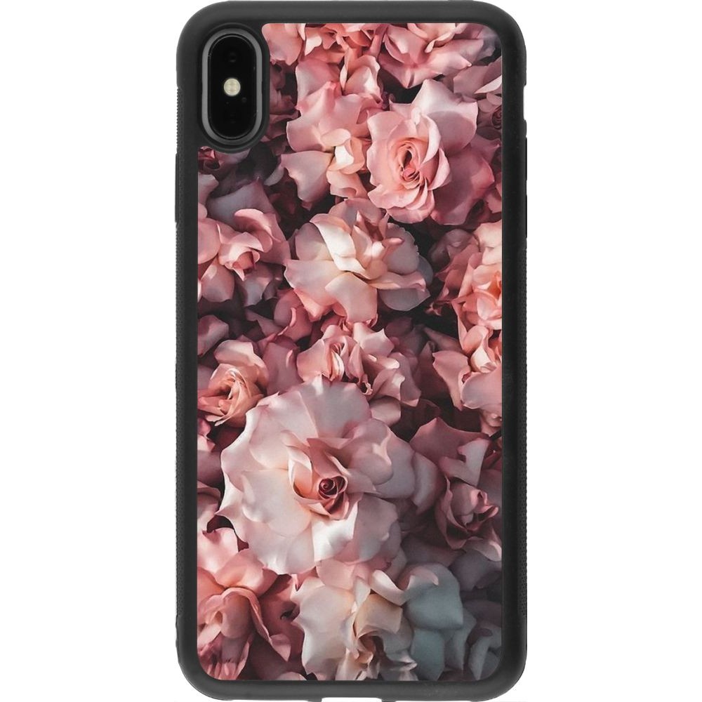 Coque iPhone Xs Max - Silicone rigide noir Beautiful Roses