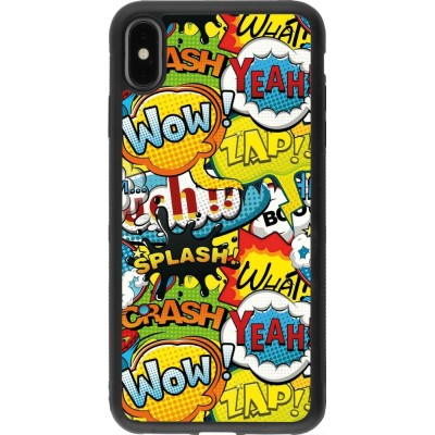 Coque iPhone Xs Max - Silicone rigide noir Cartoons slogans