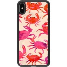 Coque iPhone Xs Max - Silicone rigide noir Crabs Paint