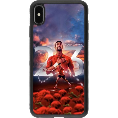 Coque iPhone Xs Max - Silicone rigide noir Djokovic 23 Grand Slam