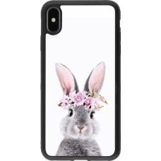 Coque iPhone Xs Max - Silicone rigide noir Easter 2023 flower bunny