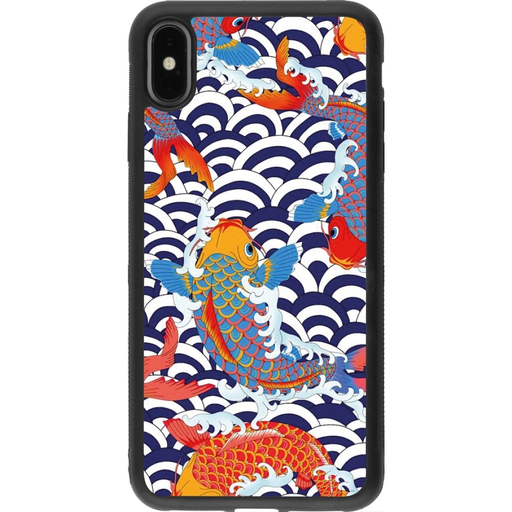 Coque iPhone Xs Max - Silicone rigide noir Easter 2023 japanese fish