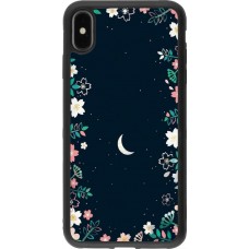 Coque iPhone Xs Max - Silicone rigide noir Flowers space