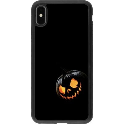 Coque iPhone Xs Max - Silicone rigide noir Halloween 2023 discreet pumpkin