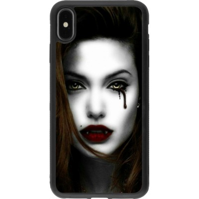 Coque iPhone Xs Max - Silicone rigide noir Halloween 2023 gothic vampire