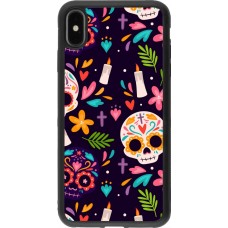 Coque iPhone Xs Max - Silicone rigide noir Halloween 2023 mexican style