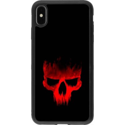 Coque iPhone Xs Max - Silicone rigide noir Halloween 2023 scary skull