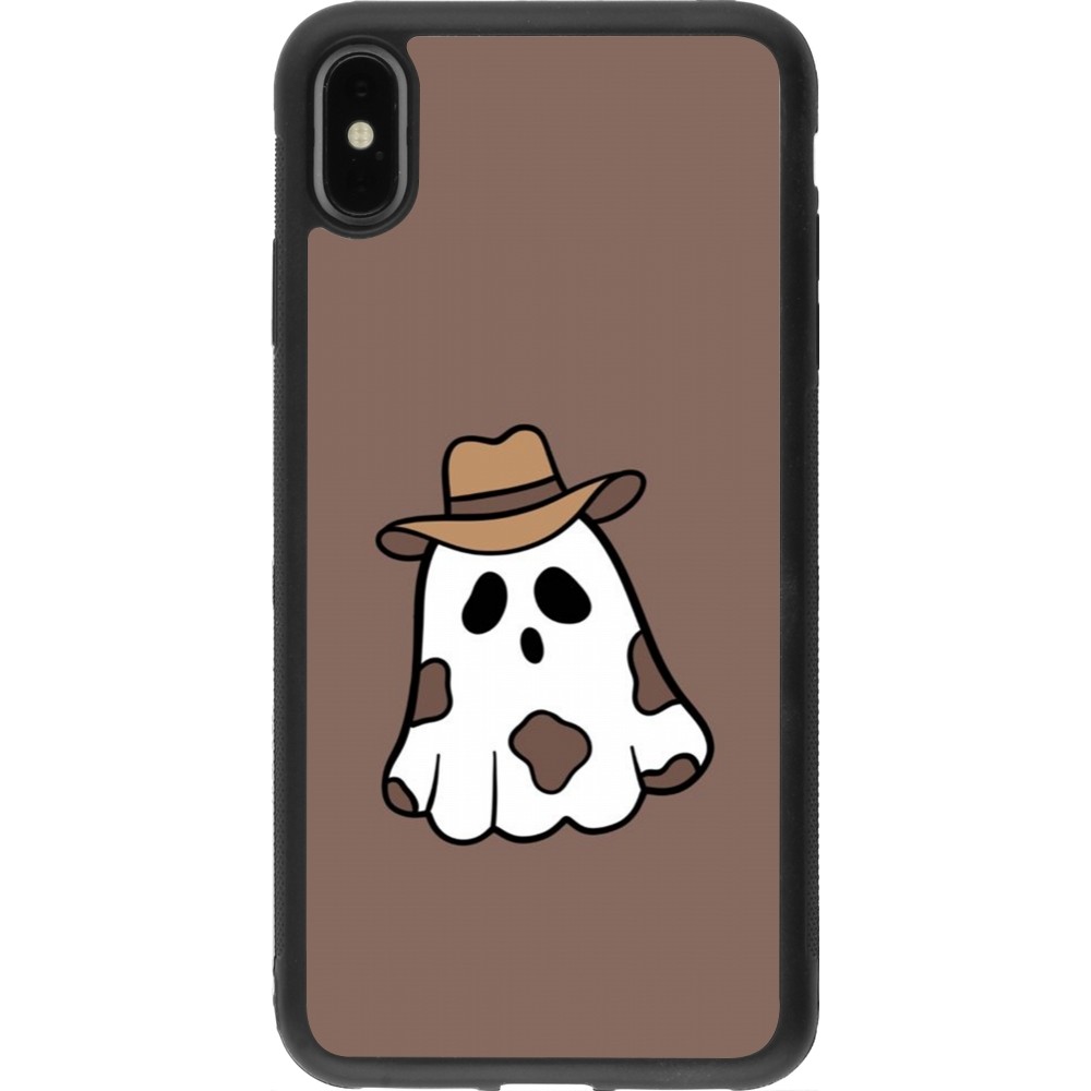 Coque iPhone Xs Max - Silicone rigide noir Halloween 2024 cowboy ghost