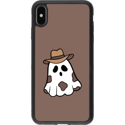 Coque iPhone Xs Max - Silicone rigide noir Halloween 2024 cowboy ghost