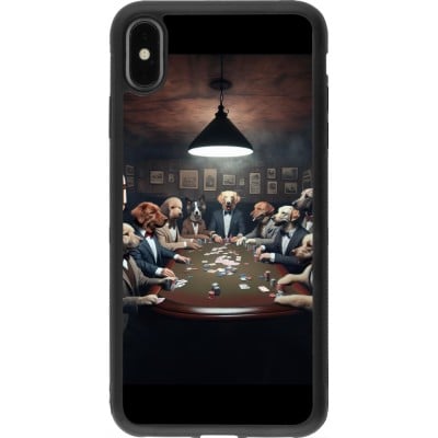 Coque iPhone Xs Max - Silicone rigide noir Les pokerdogs