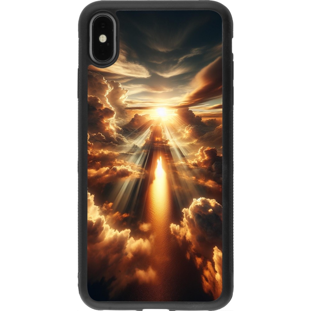 Coque iPhone Xs Max - Silicone rigide noir Lueur Céleste Zenith