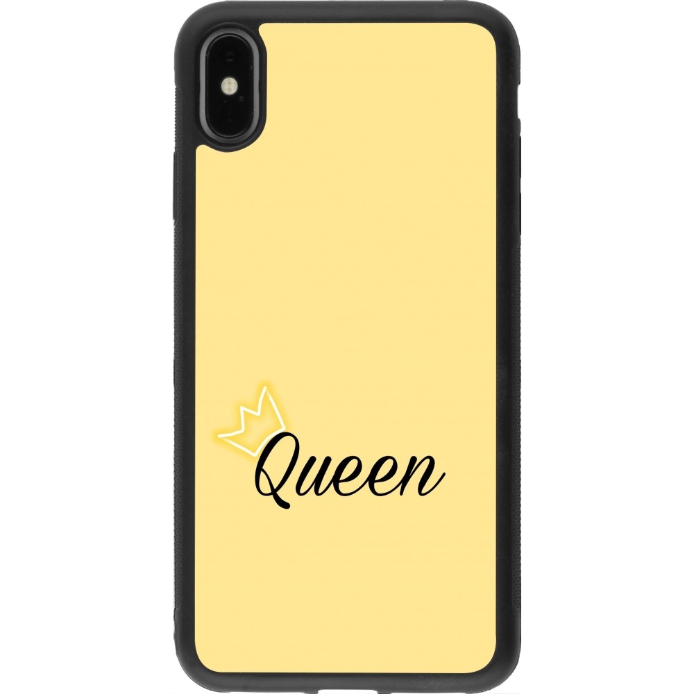 Coque iPhone Xs Max - Silicone rigide noir Mom 2024 Queen