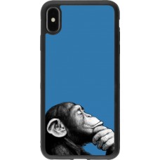 Coque iPhone Xs Max - Silicone rigide noir Monkey Pop Art