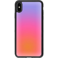 Coque iPhone Xs Max - Silicone rigide noir Orange Pink Blue Gradient