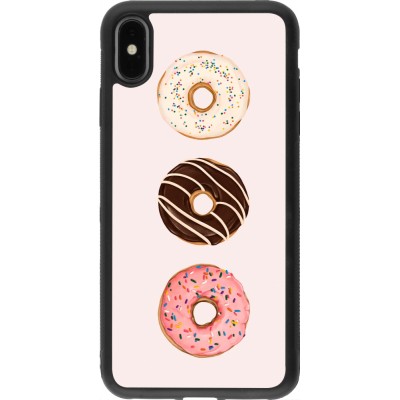 Coque iPhone Xs Max - Silicone rigide noir Spring 23 donuts