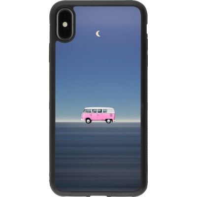 Coque iPhone Xs Max - Silicone rigide noir Spring 23 pink bus