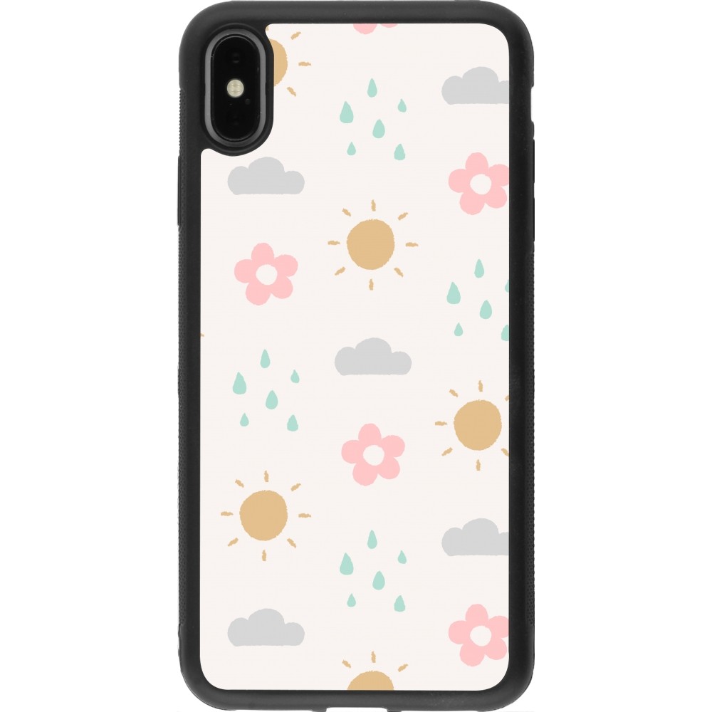 Coque iPhone Xs Max - Silicone rigide noir Spring 23 weather