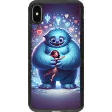 Coque iPhone Xs Max - Silicone rigide noir Valentine 2024 Fluffy Love