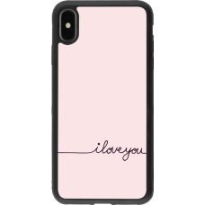 Coque iPhone Xs Max - Silicone rigide noir Valentine 2023 i love you writing