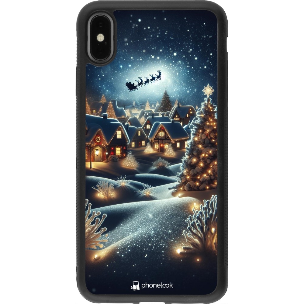 Coque iPhone Xs Max - Silicone rigide noir Noël 2023 Christmas is Coming