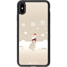 Coque iPhone Xs Max - Silicone rigide noir Noël 2023 Minimalist Santa