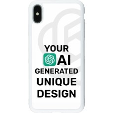 Coque iPhone Xs Max - Silicone rigide blanc 100% unique générée par intelligence artificielle (AI) avec vos idées