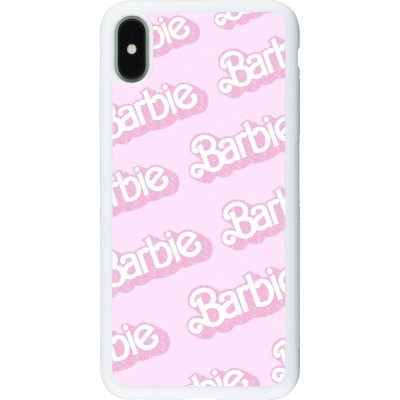 Coque iPhone Xs Max - Silicone rigide blanc Barbie light pink pattern