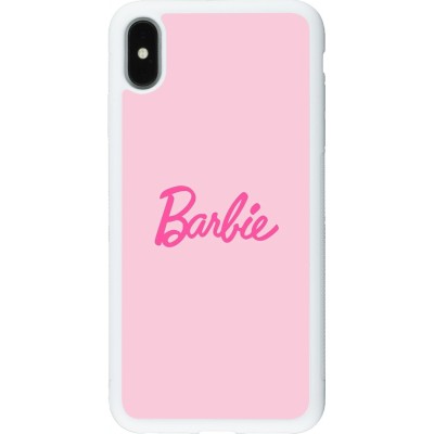 Coque iPhone Xs Max - Silicone rigide blanc Barbie Text