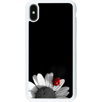 Coque iPhone Xs Max - Silicone rigide blanc Black and white Cox