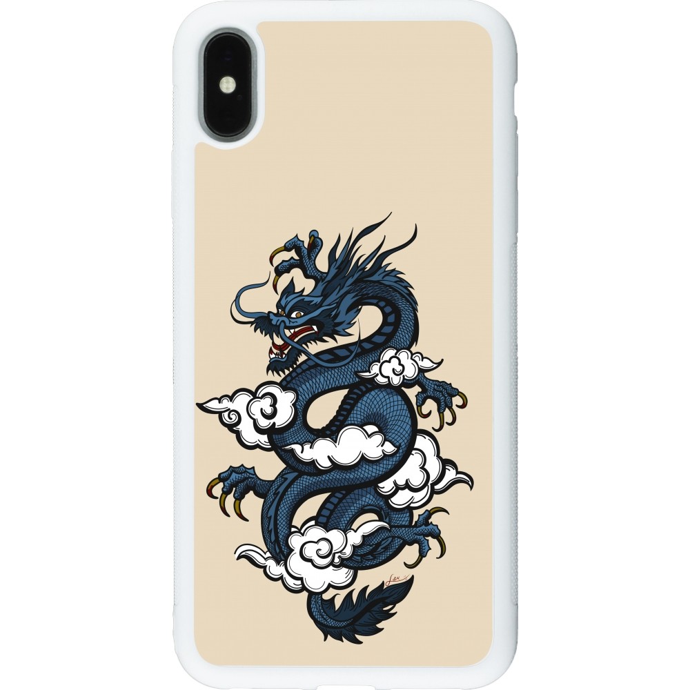 Coque iPhone Xs Max - Silicone rigide blanc Blue Dragon Tattoo