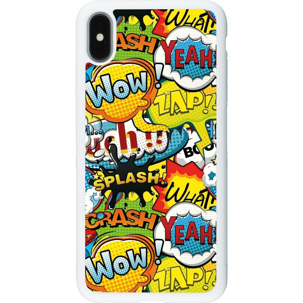 Coque iPhone Xs Max - Silicone rigide blanc Cartoons slogans