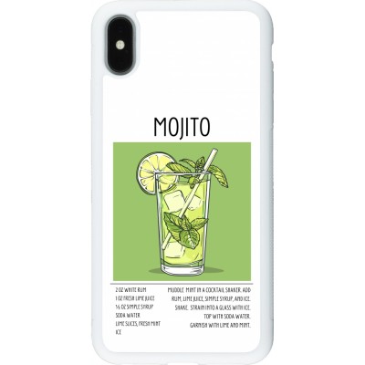 Coque iPhone Xs Max - Silicone rigide blanc Cocktail recette Mojito